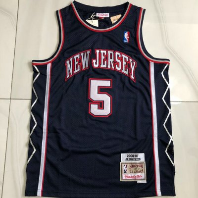 Maillot de Basket #5 Kidd New Jersey Nets 2006-07 authentique Marine